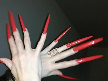 Lady L extreme red nails(video short version)